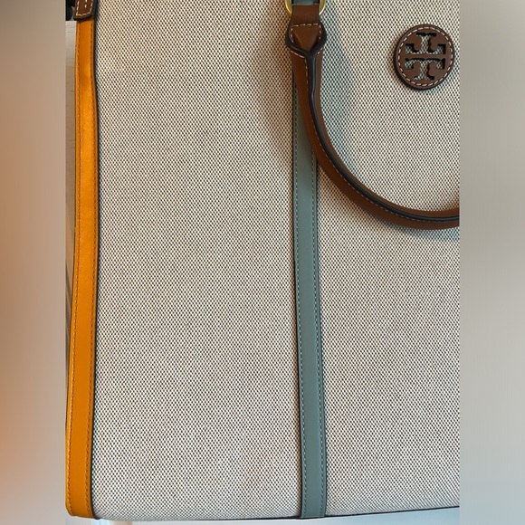 TORY BURCH Blake Canvas Jumbo Tote Bag Canvas Purse Travel Shoulder NWT HOST PK - Picture 8 of 11